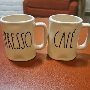 Rae Dunn Espresso Café Mugs - Cream